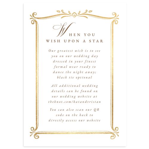 Once Upon a Time Wedding Enclosure Cards Gold Linen Signature