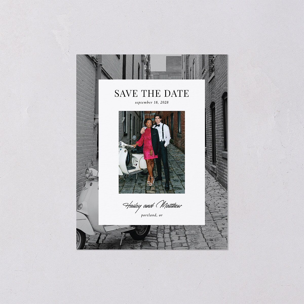 Limitless Photo Save the Date Petite Cards Pure White Signature smooth Blank No Standard