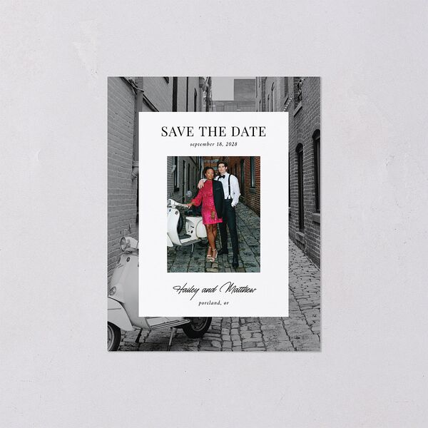 Limitless Photo Save the Date Petite Cards Pure White Signature smooth Blank No Standard