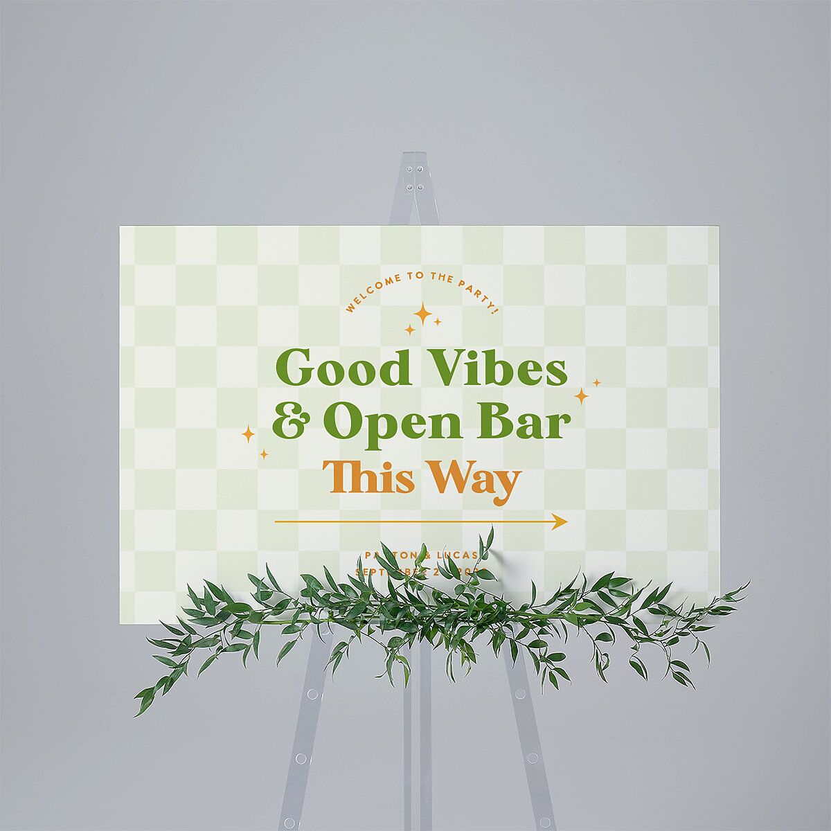 Colorful Retro Stripes Standard Direction Sign Large Sea Foam Standard Indoor Foam Core L Direction