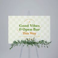 Colorful Retro Stripes Standard Direction Sign Large Sea Foam Standard Indoor Foam Core L Direction