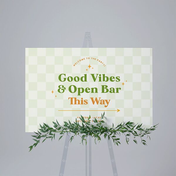 Colorful Retro Stripes Standard Direction Sign Large Sea Foam Standard Indoor Foam Core L Direction