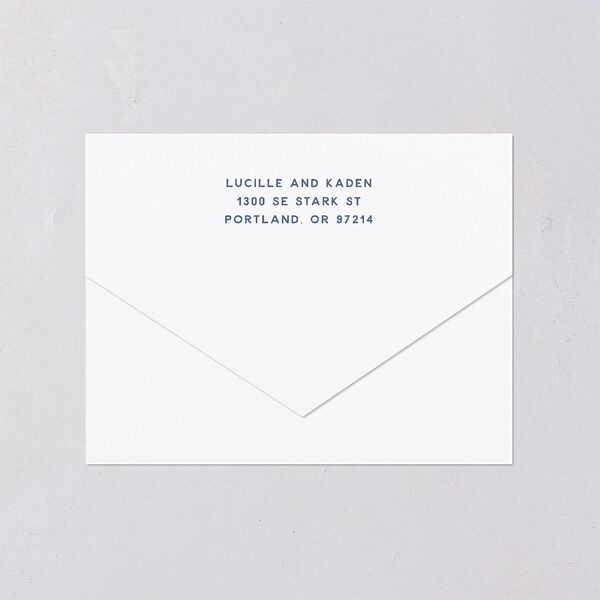 Vintage Heart Locket All-in-One Wedding Invitations Ocean Signature Light Both Recipient and Return Addresses No
