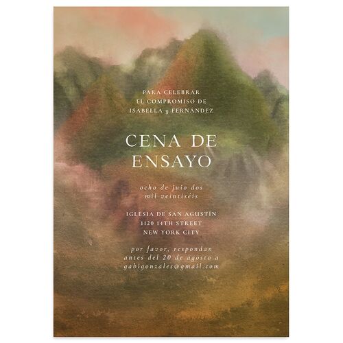 Cordillera Rehearsal Dinner Invitations Driftwood Signature Blank Standard