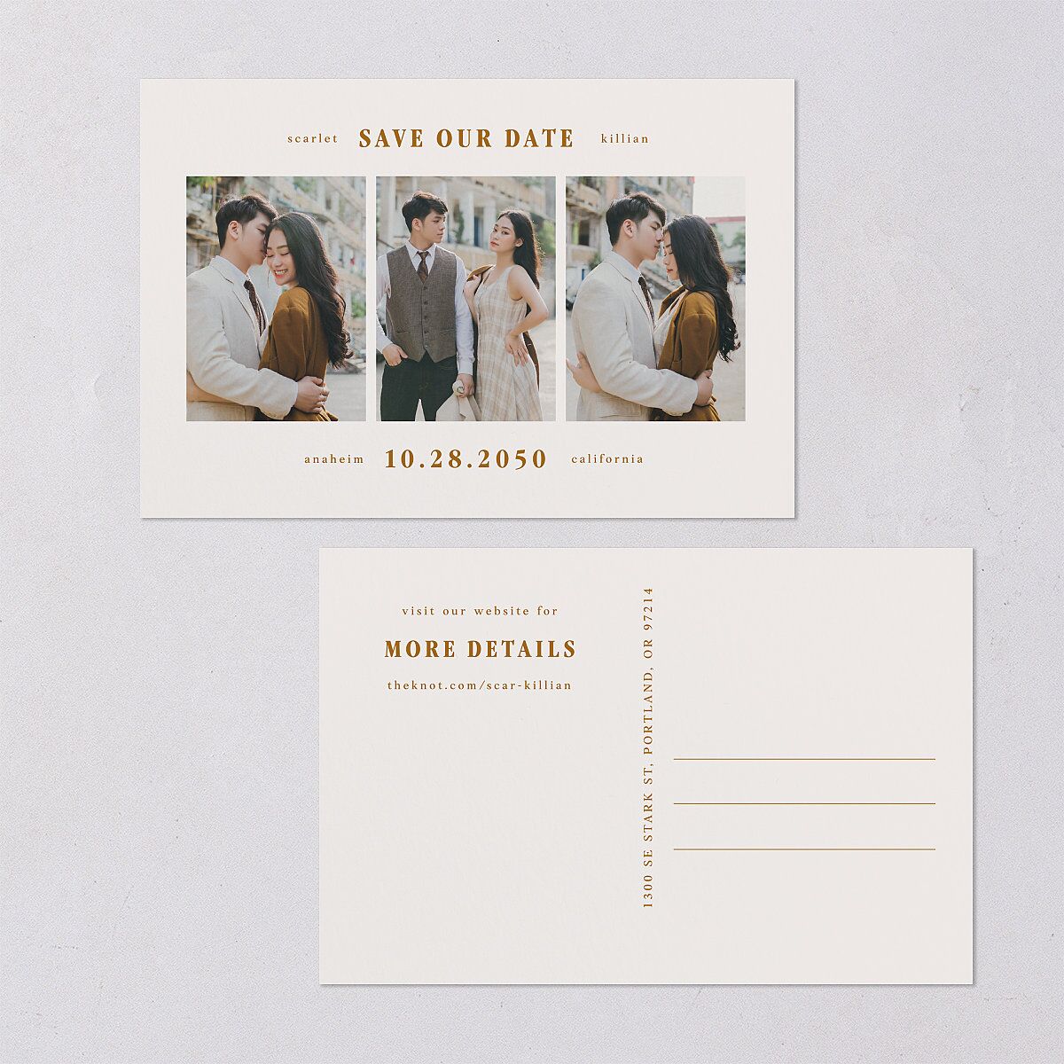 Elegant Minimalist Photo Save the Date Postcards Saddle