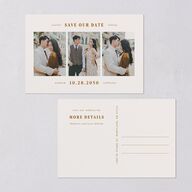 Elegant Minimalist Photo Save the Date Postcards Saddle