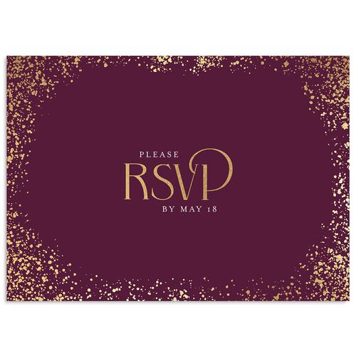 Be Our Guest Wedding Response Cards Gold Bordeaux Signature Standard