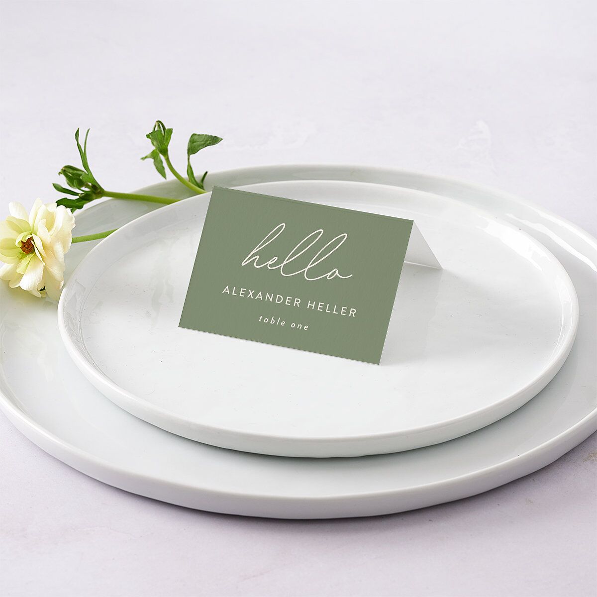 Elegant Heart Place Cards Thyme Signature