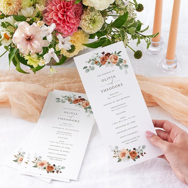 Eucalyptus Bouquet Wedding Programs Terracotta Signature