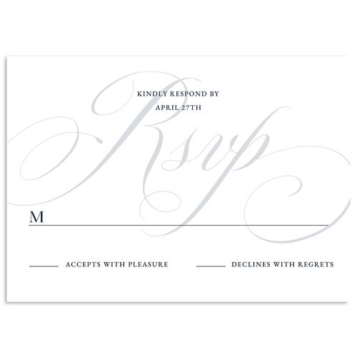 Elegant Monogram Wedding Response Cards Moody Blue Signature Standard