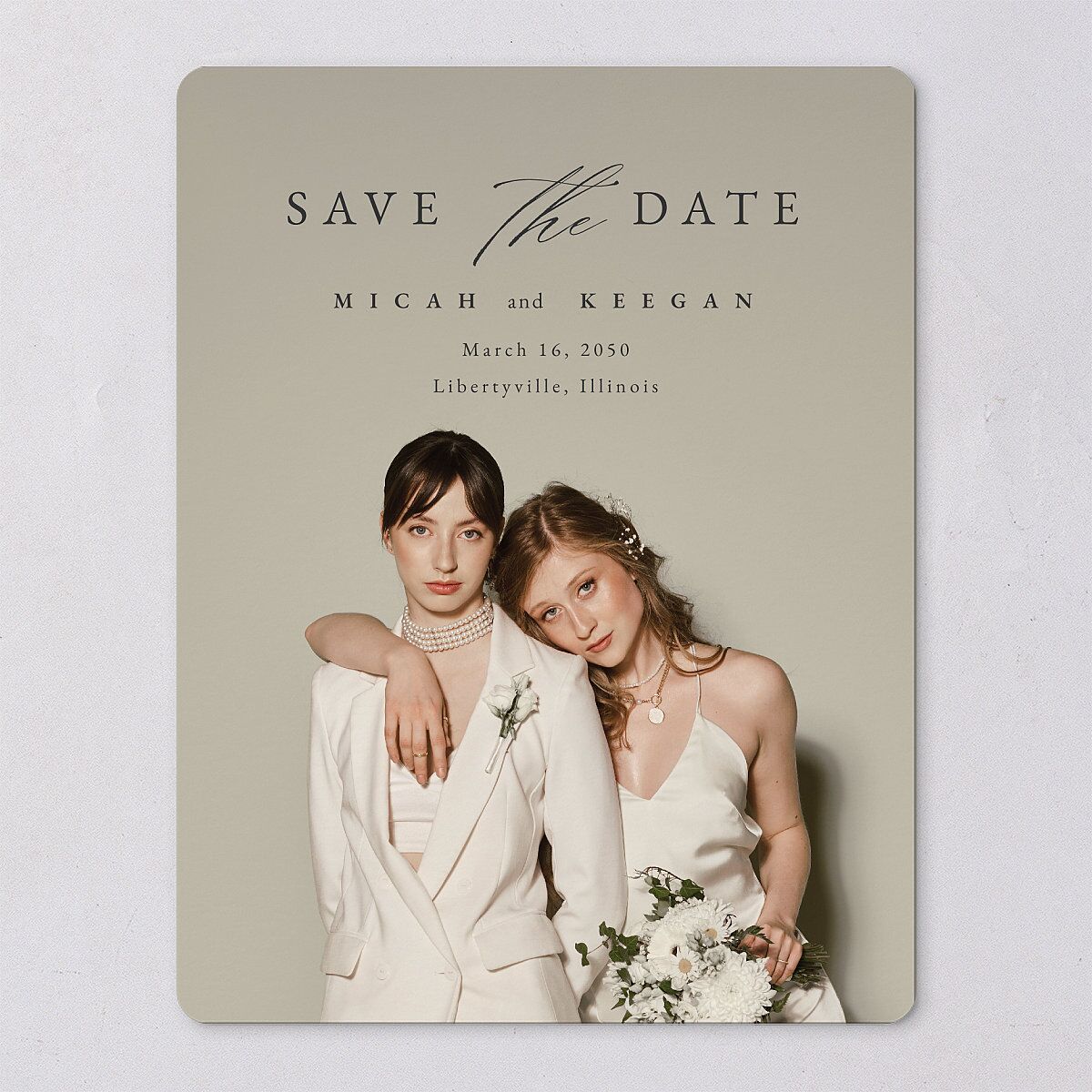 Illustrated Vines Save The Date Magnets — view 7