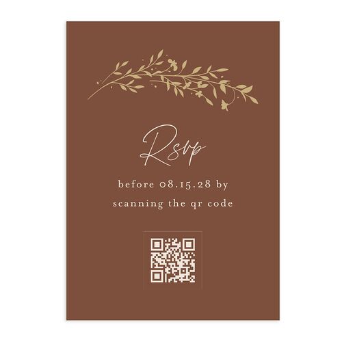 Oval Garland QR Code RSVP Cards Sepia Signature Standard