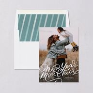 New Year More Cheer Holiday Cards Pastel Blue Signature