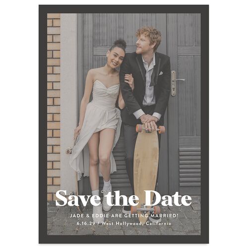 Nostalgic Save the Date Cards Midnight Signature smooth Blank No Standard
