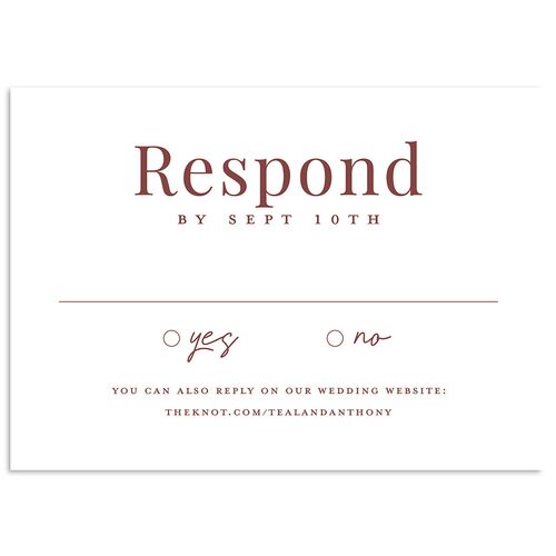 Our Date Photo Wedding Response Cards Merlot Signature Standard