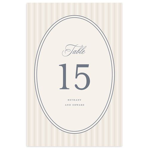 Vintage Oval Monogram Table Numbers Dusty Blue Signature