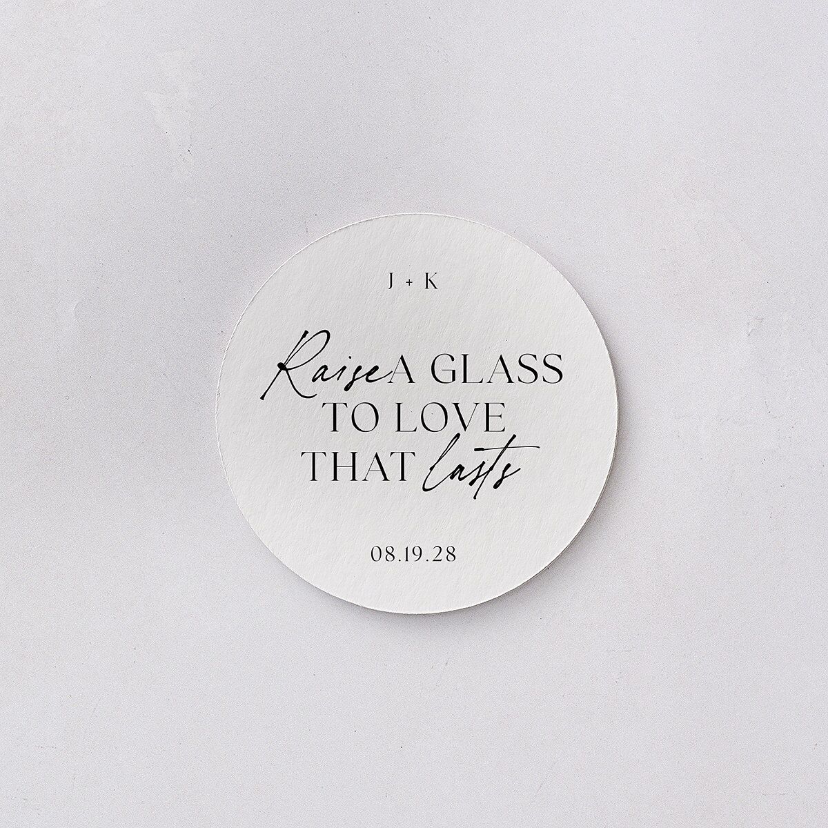 Modern Arch Photo Coasters Pure White Cardboard Circle