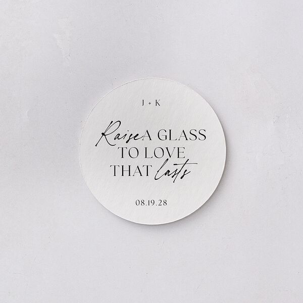 Modern Arch Photo Coasters Pure White Cardboard Circle