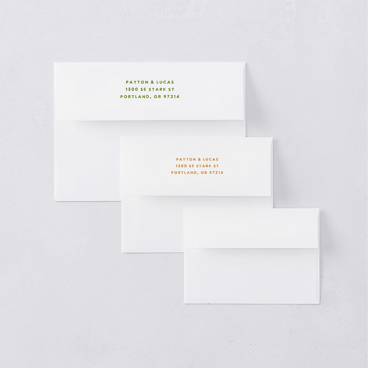 Colorful Retro Stripes Save the Date Petite Card Envelopes White Sea Foam Both Recipient and Return Addresses Signature Standard