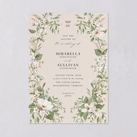 Whimsical Wildflower Garden Wedding Invitations Linen Signature Blank Standard No