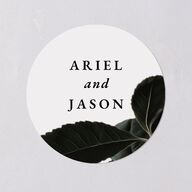 Modern Rose Wedding Stickers Sapphire Circle