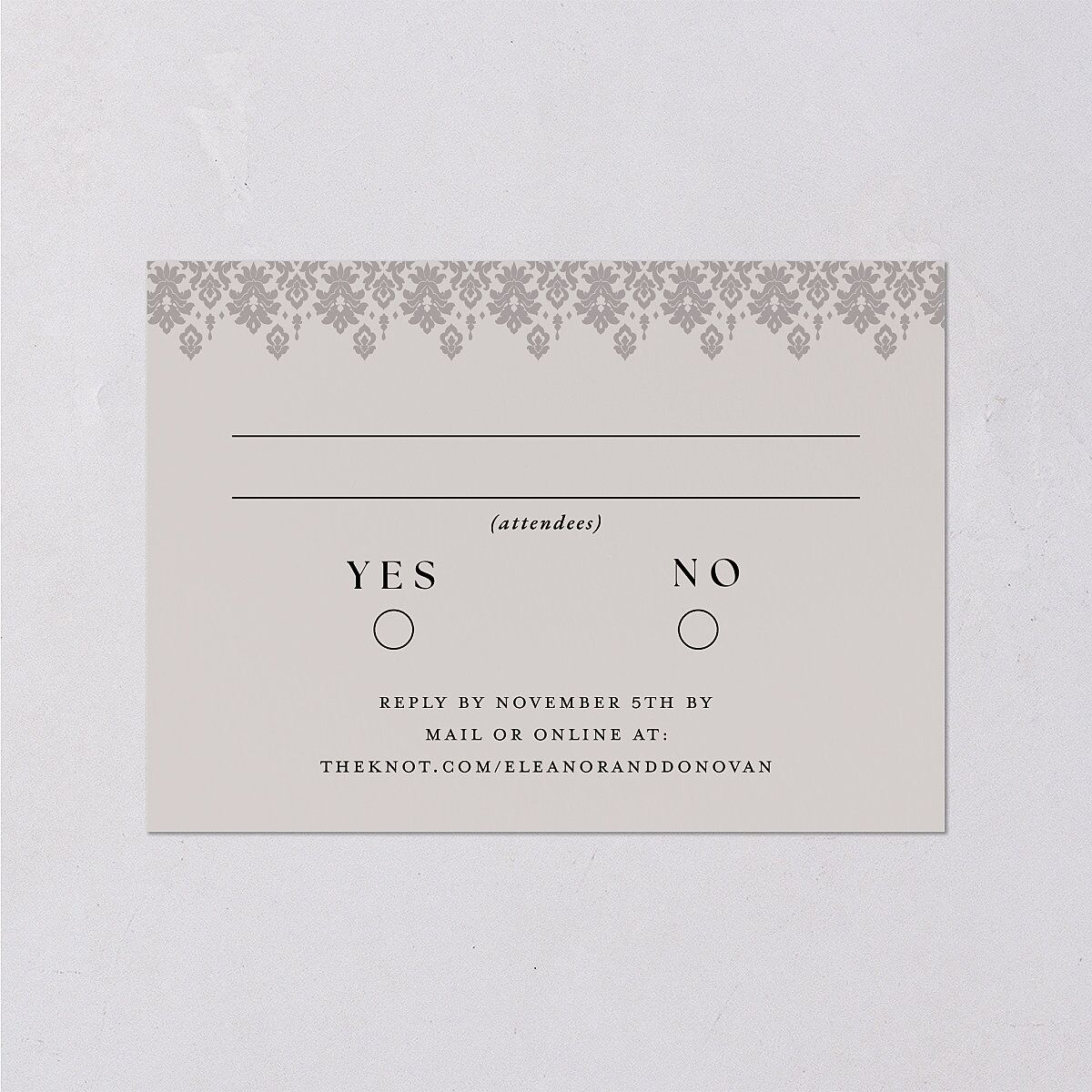 Dark Gothic Roses Wedding Response Cards Midnight Signature Standard