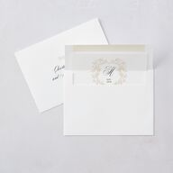 Formal Crest Wedding Invitations Gold Pure White Signature Blank No Standard