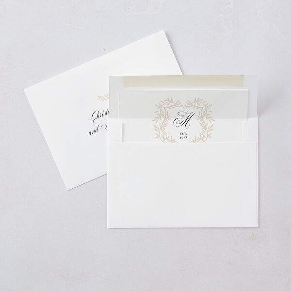 Formal Crest Wedding Invitations Gold Pure White Signature Blank No Standard