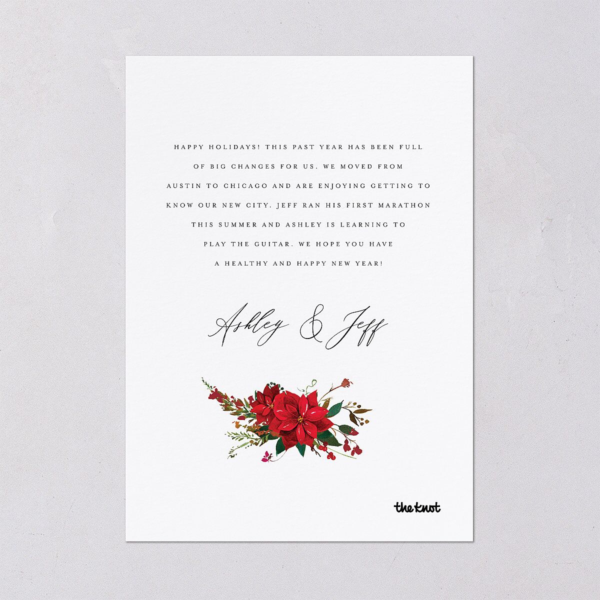 Boho Wildflower Holiday Holiday Cards Ruby Signature Blank