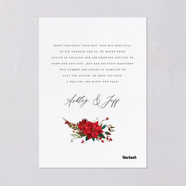 Boho Wildflower Holiday Holiday Cards Ruby Signature Blank