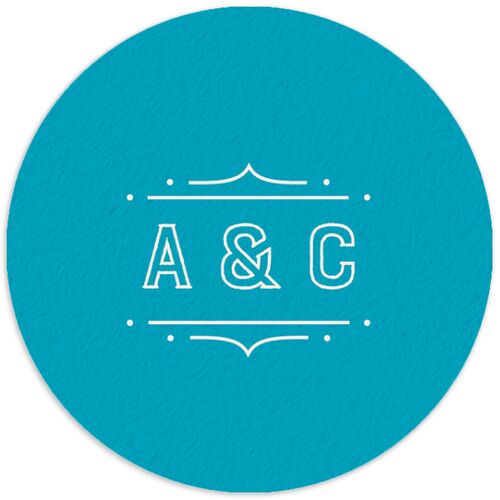 Iconic Beach Wedding Stickers Green Apple Circle