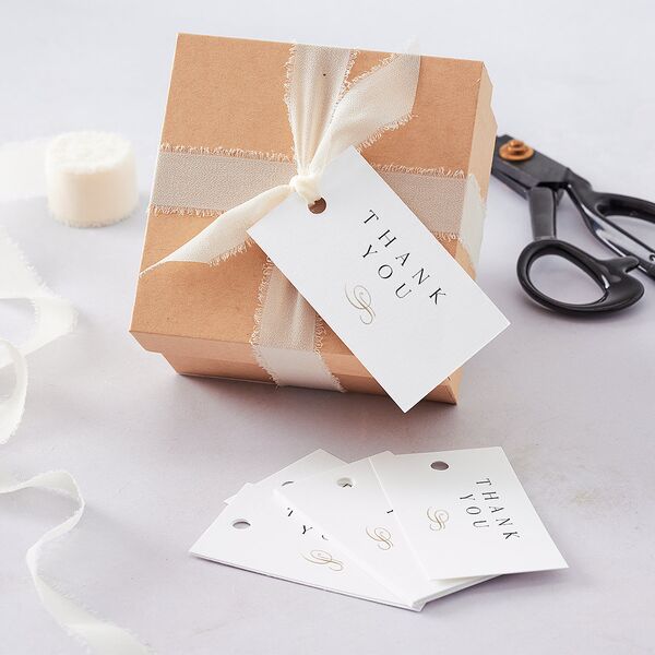 Flourishing Love Favor Gift Tags Gold Pure White Signature
