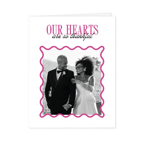 Wavy Frame Photo Thank You Cards Mulberry