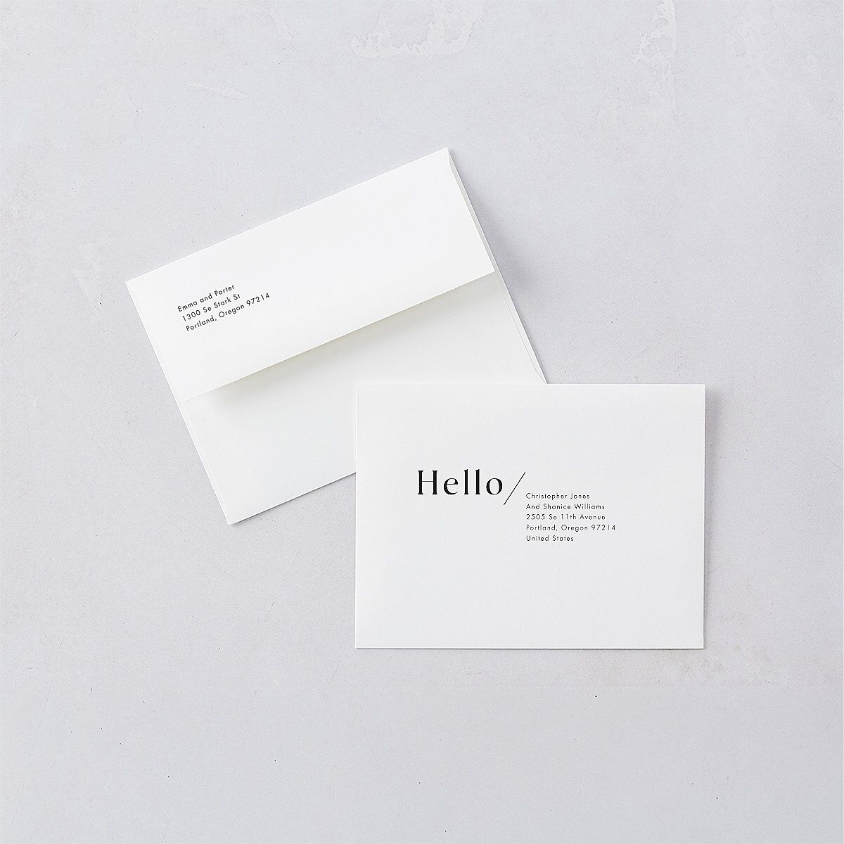 You and Me Save the Date Magnet Envelopes White Fawn Both Recipient and Return Addresses Signature Standard