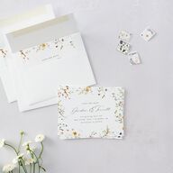 Dainty Wildflowers Save the Date Petite Cards Sunflower Signature smooth Blank Standard No