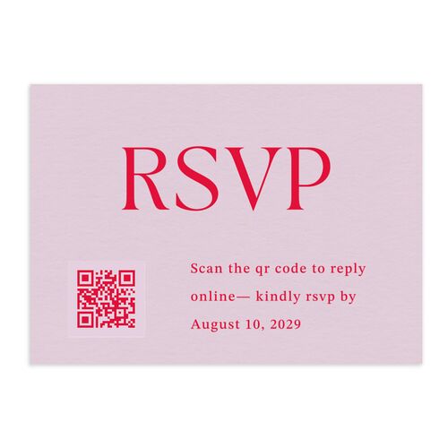 Elegant Minimalist QR Code RSVP Cards Sheer Lilac Signature Standard