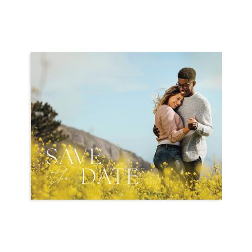 Wildflower Border Save the Date Petite Cards Stream Signature smooth Blank No Standard