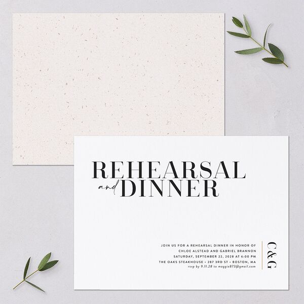 Minimal Chic Rehearsal Invitations Pure White Signature Blank