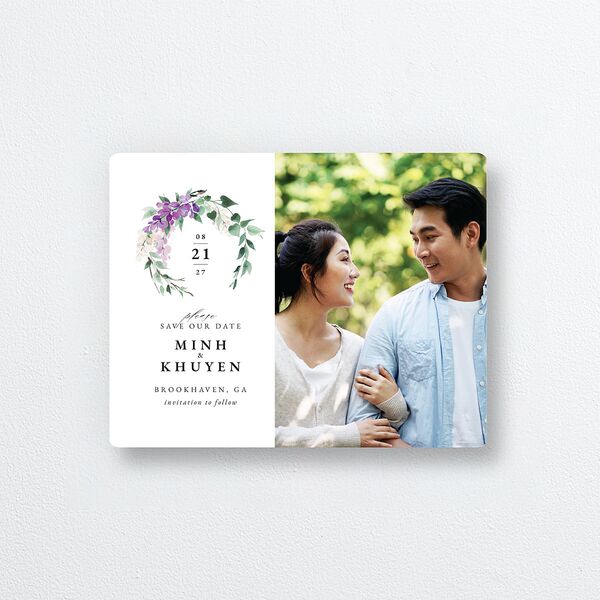 Romantic Wisteria Save The Date Magnets Purple Petal Magnet Paper