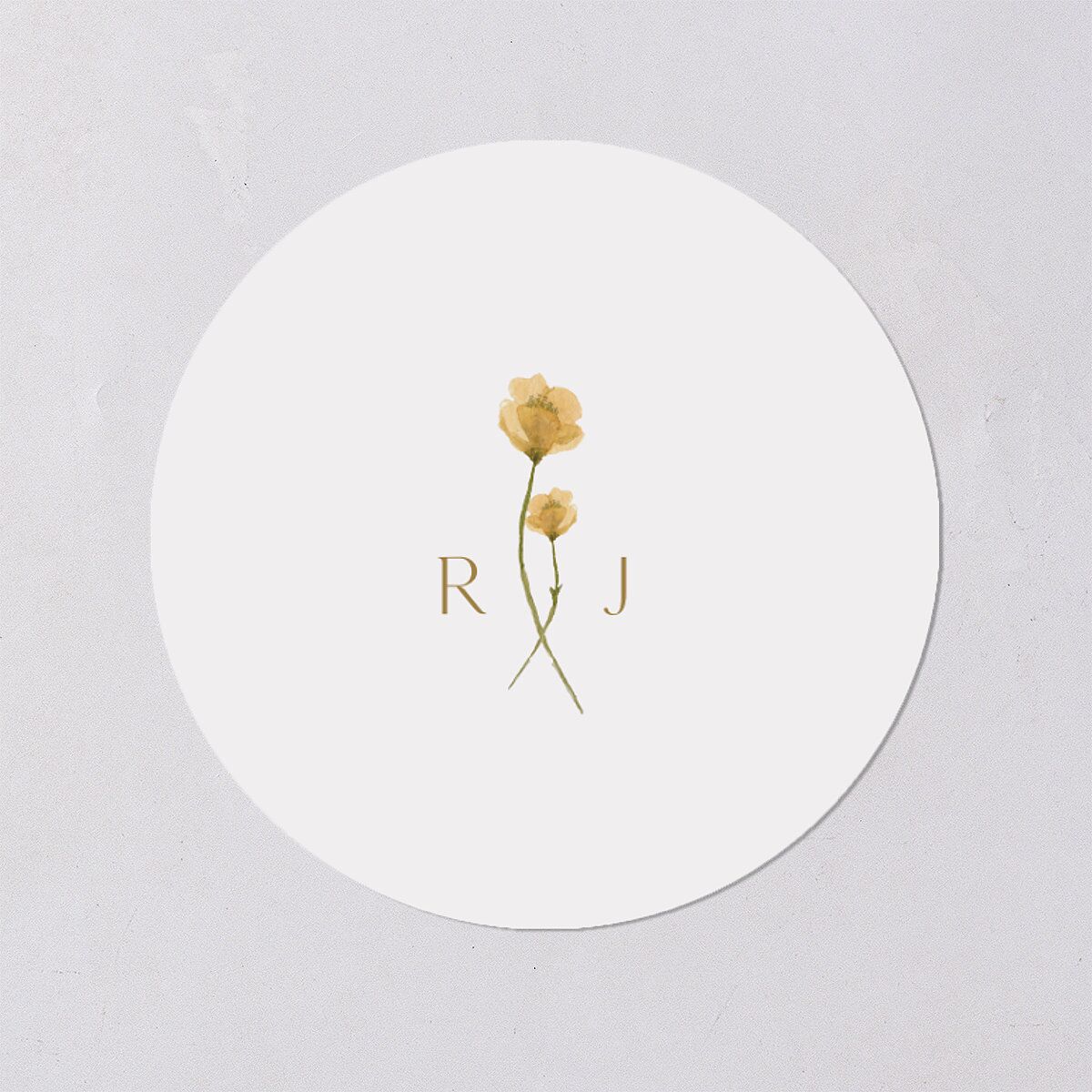 Dainty Monogram Wedding Stickers Dijon