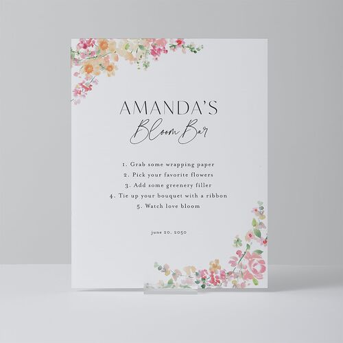 Off The Market Pastel Flower Arch Bridal Shower Standard Tabletop Sign Small Pink Cotton Standard Outdoor Corrugated S Tabletop Table