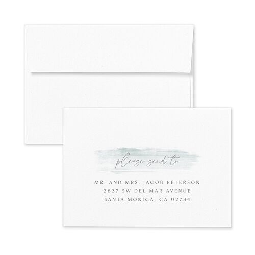 Minimal Brush Wedding Response Card Standard Envelopes White Candy Pink Return Address Signature Standard