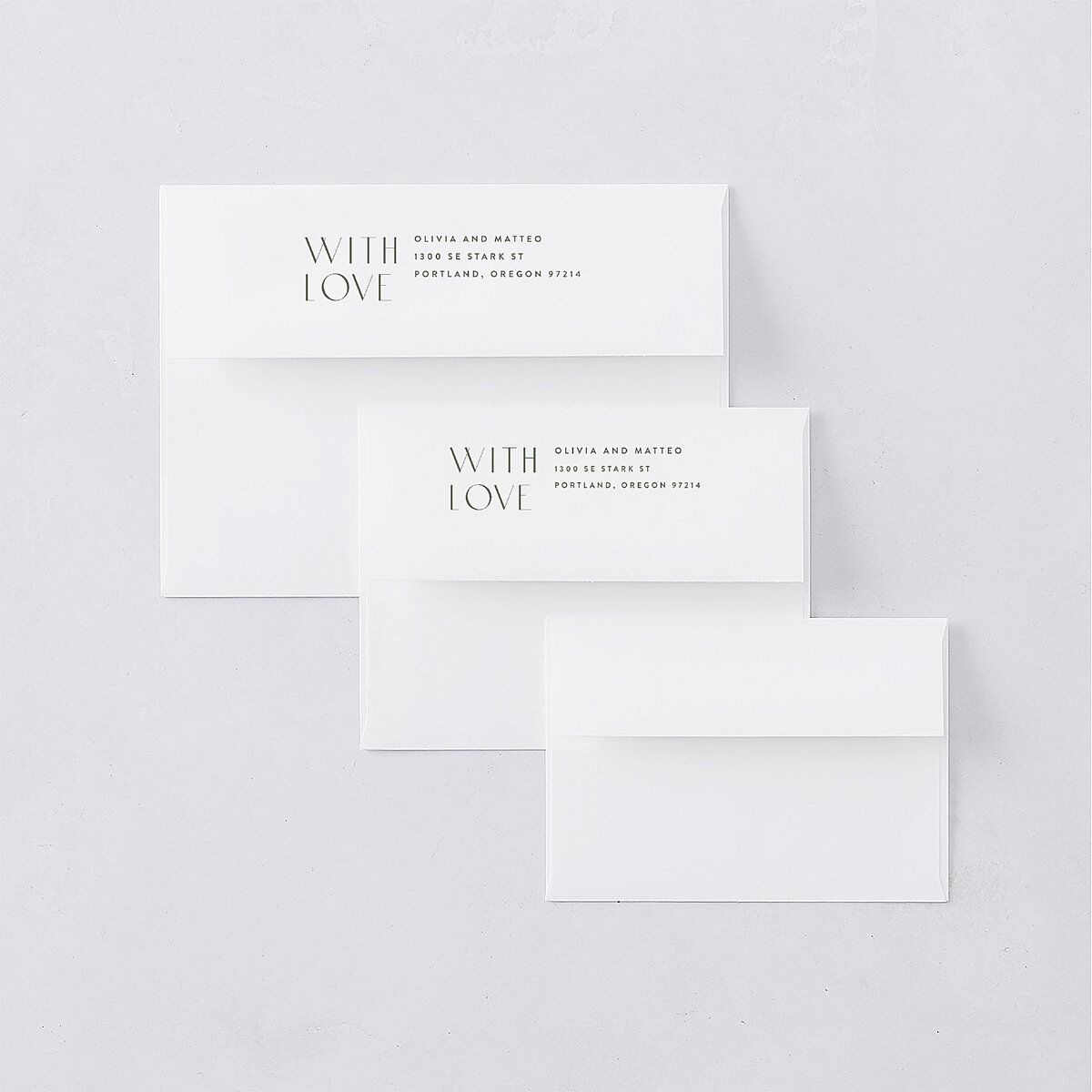 Boho Texture Rehearsal Dinner Invitation Envelopes White Deep Olive Both Recipient and Return Addresses Signature Standard