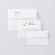 Boho Texture Rehearsal Dinner Invitation Envelopes White Deep Olive Both Recipient and Return Addresses Signature Standard