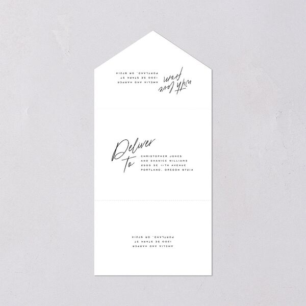 You Are Mine All-in-One Wedding Invitations Pure White Signature Light Both Recipient and Return Addresses No
