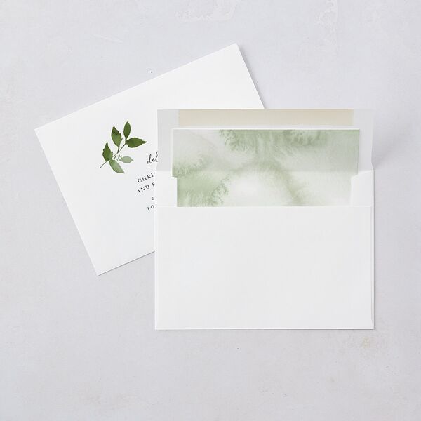 Leafy Frame Wedding Invitations Hunter Green Signature Blank No Standard
