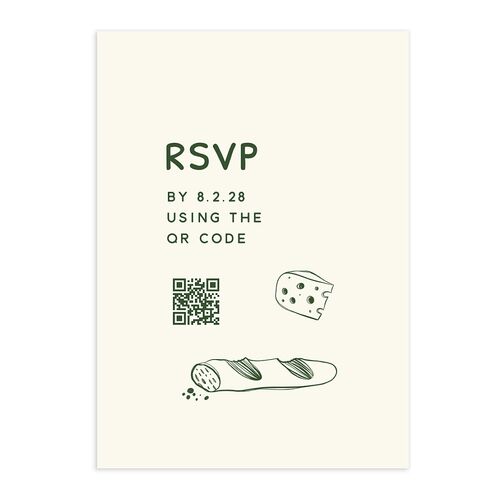 Hand Drawn Recipe QR Code RSVP Cards Dark Camo Signature Standard