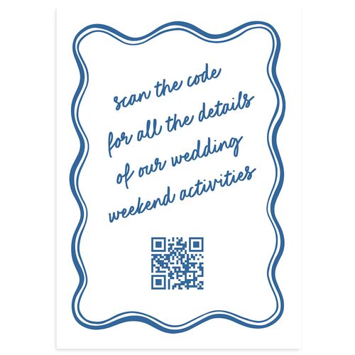 Modern Hand Drawn Wavy Frame Wedding Enclosure Cards Jewel Blue Signature Standard