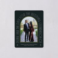 Gatsby Deco Arch Save The Date Magnets Dark Emerald Magnet Paper