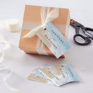 Beach Monogram Favor Gift Tags Baby Blue Signature